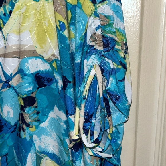 JM COLLECTION Women’s Short Sleeve Print Top. Sz M. - Picture 2 of 4